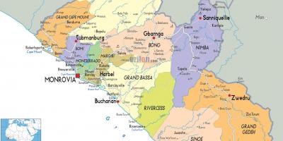 Siyasi xəritəsi Liberiyada