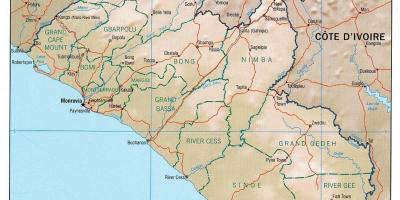 Kart coğrafi xəritəsi Liberiyada
